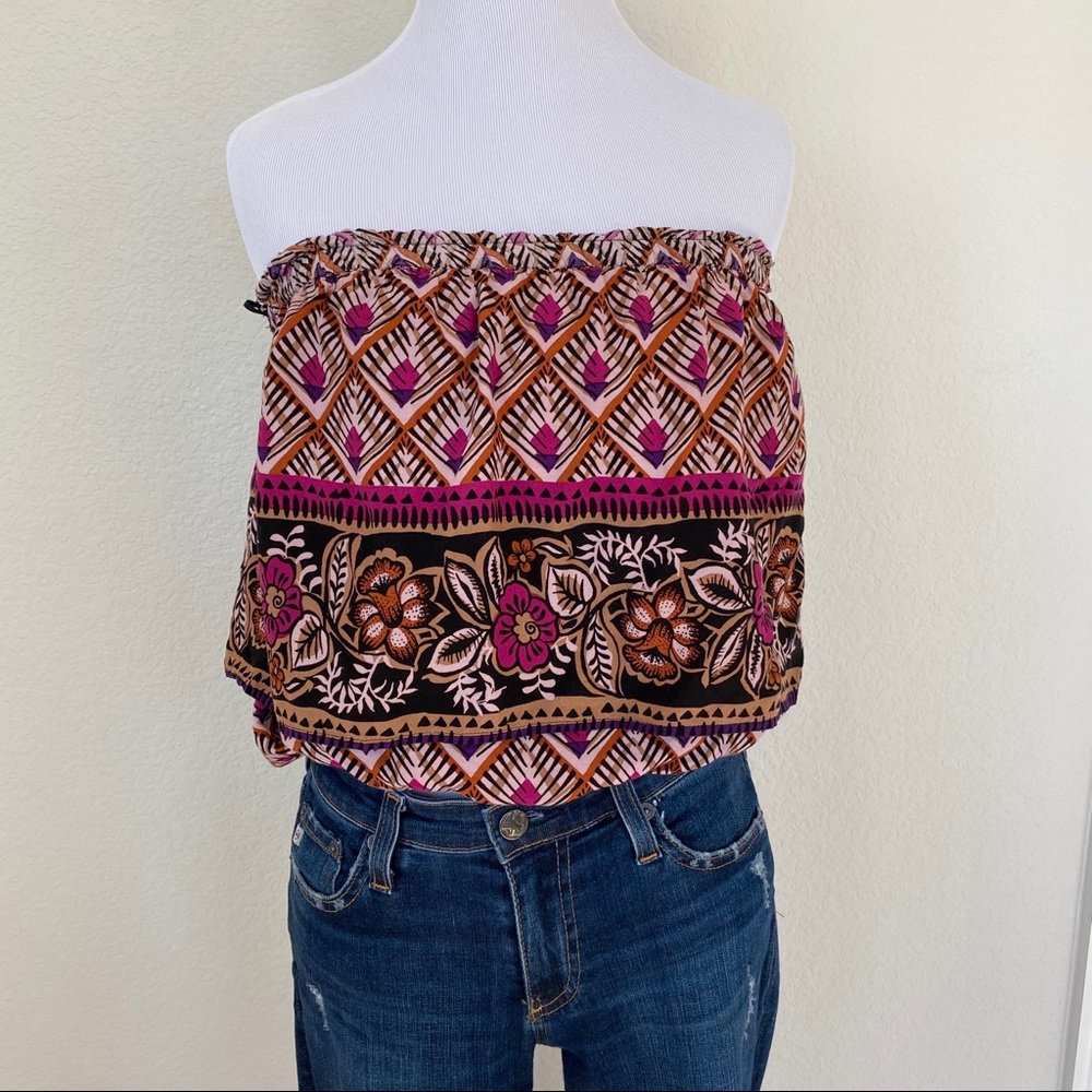 Express off the shoulder tribal crop top Size Sm